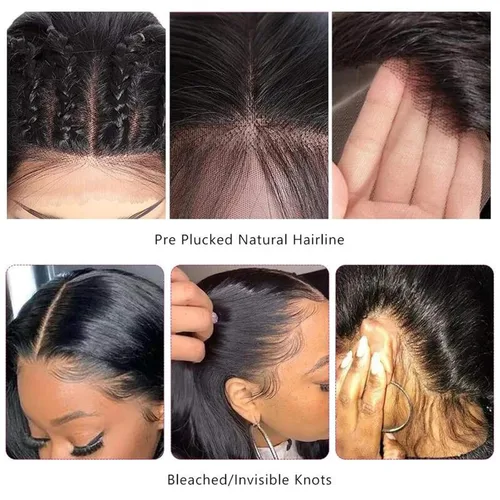 Miniatura 6 de Cierre de encaje transparente de 6 x 6 pulgadas, cierre de cabello humano real, 6 x 6 pulgadas, prearrancado con cabello de bebé, línea capilar