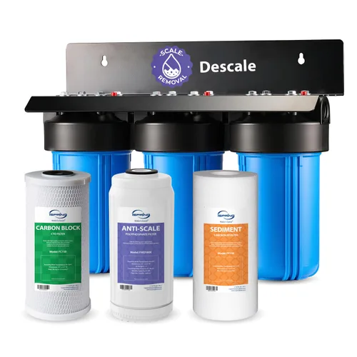 Miniatura 19 de iSpring Sistema de filtro de agua para toda la casa, reduce hierro, manganeso, cloro, sedimentos, sabor y olor, filtro de hierro de 3 etapas