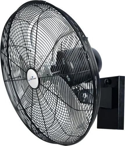 iLiving Ventilador de pared oscilante de alta velocidad para exteriores de 18 pulgadas con motor resistente a la intemperie de 4150 CFM, ajuste de