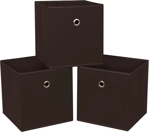 Miniatura 34 de Cubos de Almacenamiento Plegables Negros Contenedores, Cubos de Almacenamiento de Tela de 11 Pulgadas, Cajas de Almacenamiento de Tela, Cubos