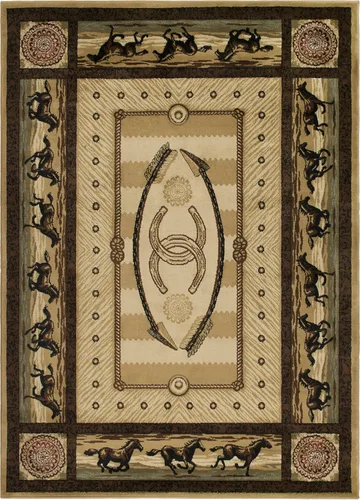 Western Horse - Alfombra beige de 2 x 3 pies, 2 x 3 pies