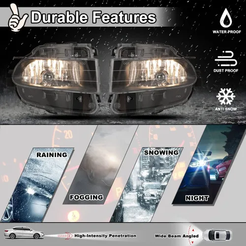 Miniatura 3 de Nixon Offroad Luces antiniebla para Lexus GS300 GS350 GS430 GS450h GS460 2006-2011 Juego de faros antiniebla de conducción de repuesto 1 par