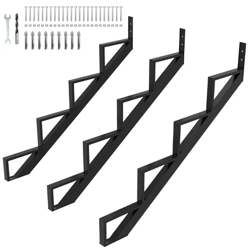 Miniatura 10 de Paquete de 3 elevadores de escalera de acero de 1 escalón, cuerda de escalera de metal resistente, cuerda de escalera de acero resistente