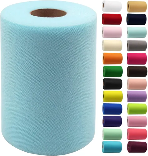 Miniatura 30 de Rollos de tela de tul de 6 pulgadas por 100 yardas (300 pies) Carrete de cinta de tul para manualidades, tutú, arco para la cabeza, decoración