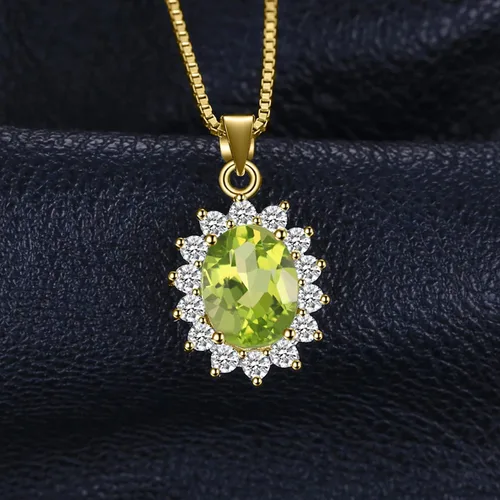 Miniatura 49 de JewelryPalace Princess Diana Kate Middleton Natural Amethyst Citrine Garnet Peridot Topaz Created Ruby Sapphire Simulated Emerald Pendant Necklace