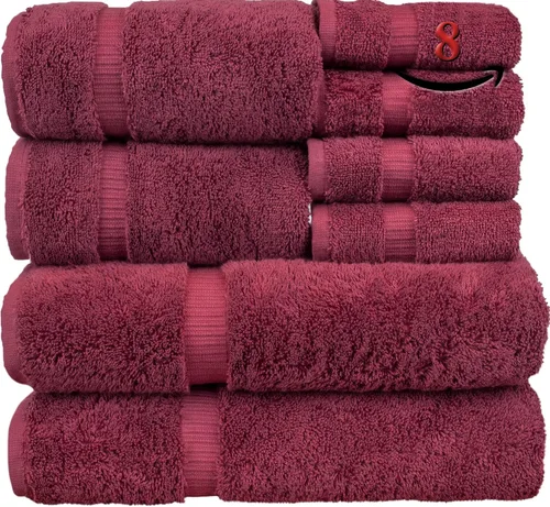 Miniatura 10 de Colección de calidad de hotel y spa, altamente absorbente y de secado rápido, 100% algodón turco, 750+ GSM, toallas ecológicas, toallas con borde