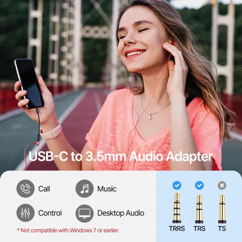 Miniatura 3 de AZLA A100 Smart DAC – Adaptador de audio USB C a 0.138 in, adaptador auxiliar a USB C para iPhone 16, Samsung Galaxy S23, Pixel, iPad Pro