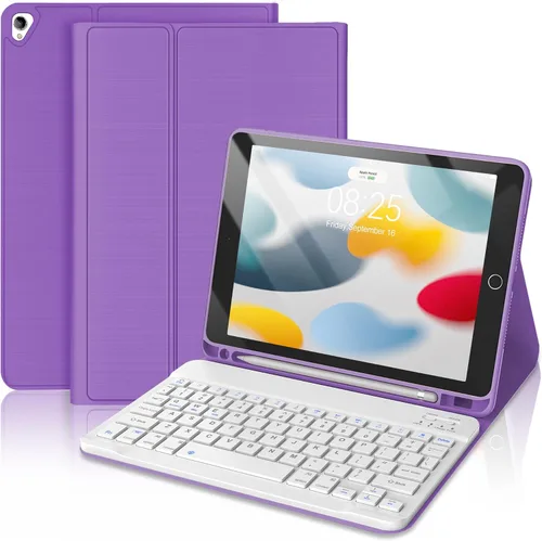 Miniatura 24 de Funda con teclado táctil para iPad de 9ª/8ª/7ª generación de 10.2 pulgadas, Pro 10.5, Air 3ª generación, funda inteligente con soporte para lápices