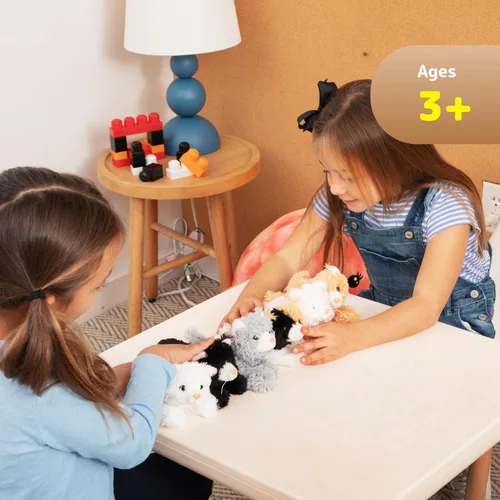 Miniatura 4 de PREXTEX Animal de peluche de gato pequeño de aspecto realista, gatitos de peluche de 6 pulgadas con detalles realistas, juego de gatos de felpa