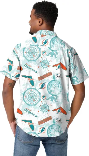 Miniatura 6 de FOCO Men's NFL Team Logo Floral Aloha Tropical Mercader Button Up Shirt