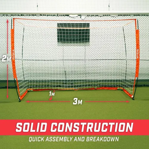 Miniatura 5 de GoSports Portería de fútbol sala ELITE - Tamaño 3 M x 2 M, marco plegable tipo arco y red - Juega y entrena como los profesionales, incluye bolsa