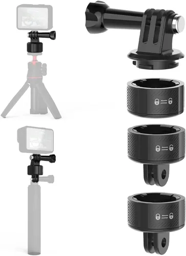 Kit de montaje de base de liberación rápida para GoPro, succión magnética y adaptador de bloqueo giratorio compatible con GoPro Hero 13 12 11 10 9 8