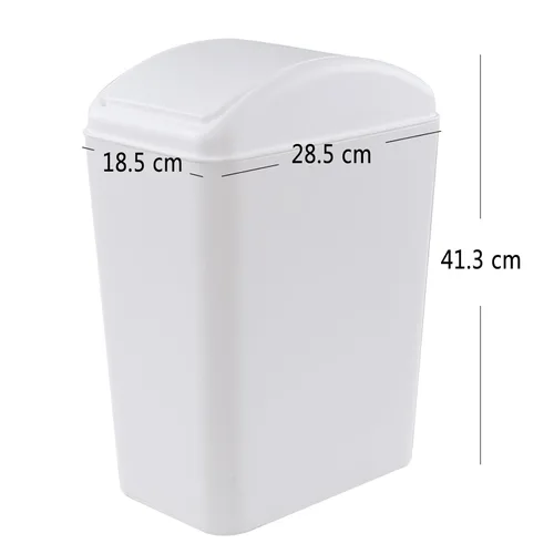 Miniatura 3 de Begale Paquete de 1 cubo de basura de plástico de 4.5 galones, cubo de basura con tapa oscilante, color blanco