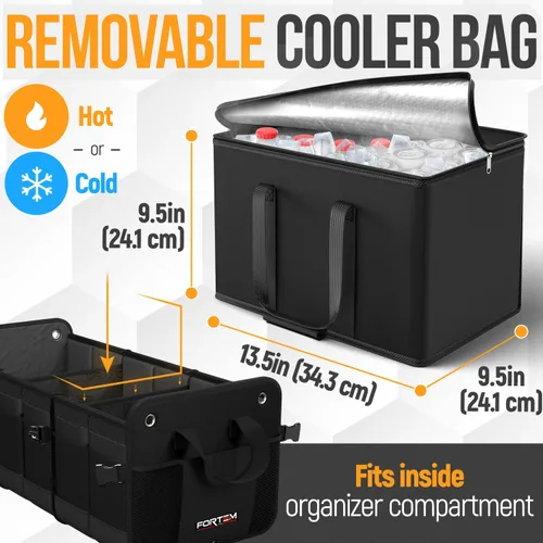 Miniatura 7 de FORTEM Organizador de maletero con enfriador para SUV, organizador y almacenamiento de automóvil, multicompartimento plegable, regalo de Navidad