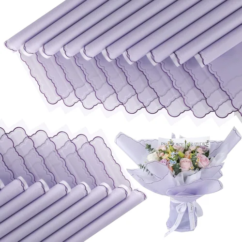 Miniatura 26 de FUHITIM - 20 hojas de papel impermeable para suministros de florista, envoltura de ramos de flores y regalos de bodas, cumpleaños, bricolaje
