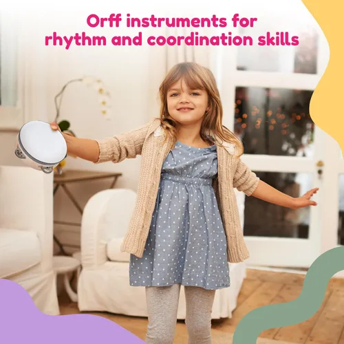 Miniatura 8 de Stoie's - Juego de instrumentos musicales para niños – Instrumentos de percusión de madera para niños pequeños, xilófono, pandereta, maracas