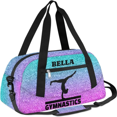 Miniatura 2 de Bolsa de baile personalizada para niña, bolsa de lona deportiva personalizada, bolsas de fin de semana, bolsa de viaje para gimnasia y teñido