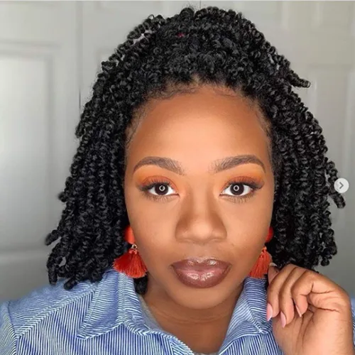 Miniatura 9 de Dorsanee Extensiones de cabello sintético corto estilo Bob Spring Twist de 6 pulgadas, 6 paquetes de extensiones de cabello sintético pretrenzado