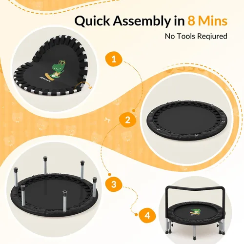 Miniatura 5 de BCAN SP1 36'' Toddler Trampoline, ASTM Certified - Kids Trampoline for Ages 1-6, Foam Handle & Safe Thickened Cover, Mini Trampolines for Kids