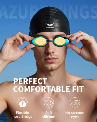 Miniatura 2 de Gafas de Natación para Mujeres y Hombres, Kit para Adultos, Antiempañamiento UV sin Fuga - Gafas de Natación HD Mejoradas para Carreras para Hombres
