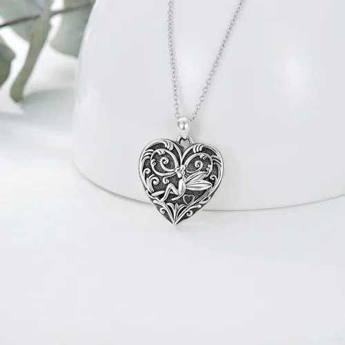 Miniatura 2 de SOULMEET - Collar con relicario en forma de corazón con girasol, donde se pueden guardar fotografías de personas para tenerlas cerca de ti, joyería