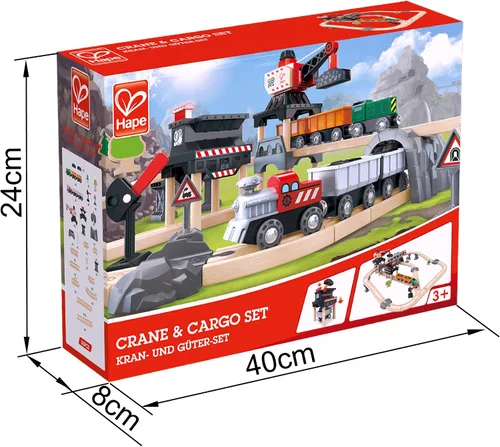 Miniatura 4 de Hape Juego de juguetes de tren y ferrocarril de entrega de carga