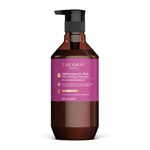Theorie: Sage - Helichrysum & Plum - Champú nutritivo - Para cabello seco y sobreprocesado - Protege el color y el cabello tratado con queratina,