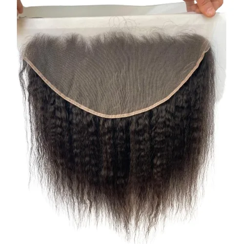 Miniatura 5 de Voloria 13x6" Kinky Straight Cierres de oreja a oreja Parte libre brasileño Remy Virgen Cabello humano con pelo de bebé nudos invisibles
