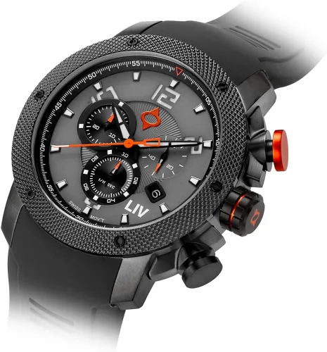 Miniatura 5 de LIV GX1 - Reloj clásico resistente con cronógrafo suizo de 177 pulgadas 316L SS 3D multicapa con fecha rápida resistente a los arañazos resistente