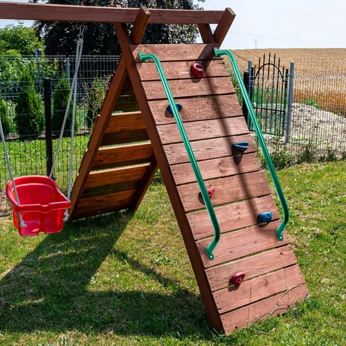 Miniatura 4 de Lounsweer 2 Pcs Playground Accessories Metal Safety Handles Playhouse Ladder Handle Long Grab Handle Bars for Treehouse Rock Climbing Wall