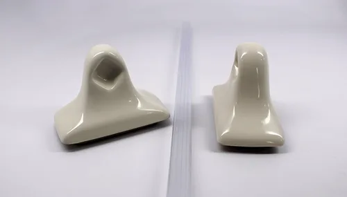 Miniatura 5 de Tenedos Kit de toallero de cerámica Bone Almond, accesorio de baño esmaltado, instalación con azulejos (no para superficie plana), duradero