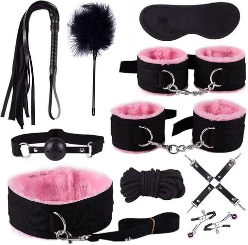 Miniatura 9 de Juego de correas de cama Sex King Bindage Kit de sujeción ajustable para muñeca y tobillo, cuerda de servidumbre y lazos sexuales para tobillos