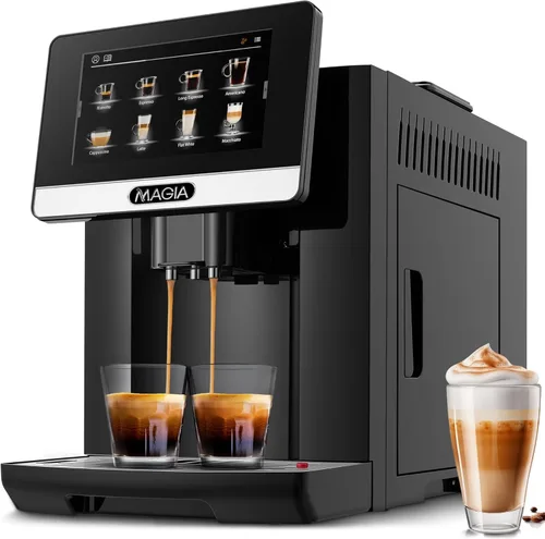 Miniatura 11 de Zulay Kitchen Magia Clasica - Máquina automática de café expreso con molinillo integrado, cafetera de panel táctil, espumador de leche con varita