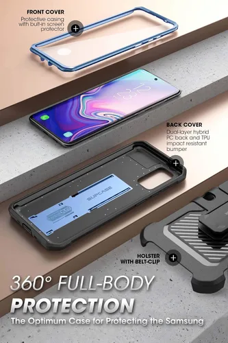 Miniatura 5 de SUPCASE Funda para Samsung Galaxy S20 FE 5G con Protector de Pantalla (Unicorn Beetle Pro), [Soporte Integrado y Clip para Cinturón] Funda Azul
