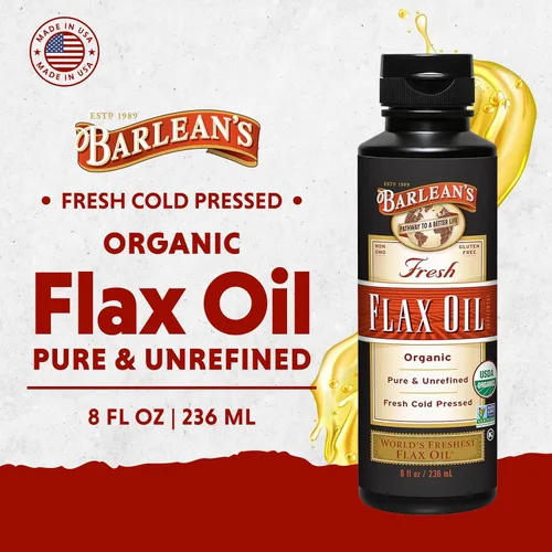 Miniatura 3 de Barlean's - Aceite de linaza orgánico líquido de semillas frescas de lino prensadas en frío, 7,640 mg ALA Omega 3 suplemento de ácidos grasos