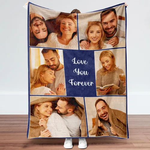 Miniatura 8 de Manta personalizada con fotos, manta de fotos personalizada, mantas personalizadas para parejas, regalos para cumpleaños, Navidad, aniversario, 7