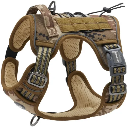 Miniatura 20 de Auroth - Arnés táctico para perros pequeños y medianos, sin tirones, arnés ajustable para mascotas, reflectante, K9, entrenamiento, trabajo, de Gris