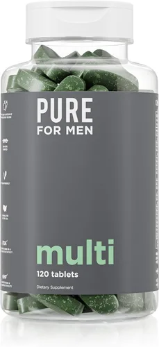 Pure for Men Suplemento multivitamínico | Energía, apoyo al estado de ánimo, huesos fuertes, antioxidantes, minerales | Vitaminas A, B, C, D,