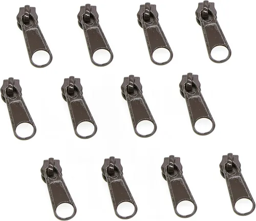 Leekayer 50 tiradores marrones #5 para cremalleras de bobina de nailon, deslizadores de cremallera de metal para chaqueta, equipaje, bolsas, bolsas
