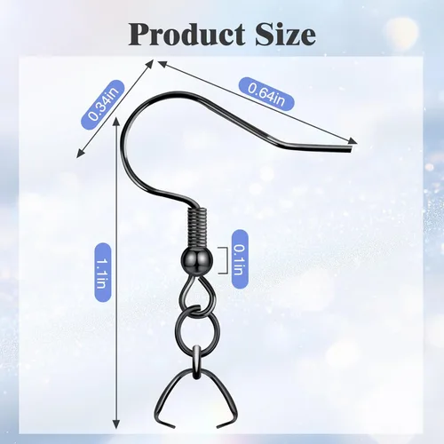 Miniatura 2 de Ganchos para aretes, 50 unidades/25 pares, alambres de oreja de acero inoxidable, ganchos de pez, piezas de joyería hipoalergénicas para hacer joyas