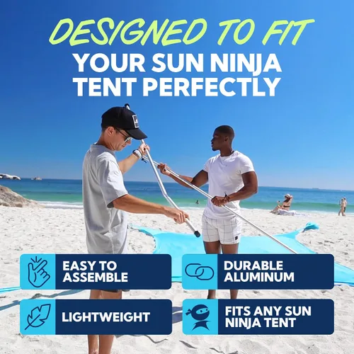 Miniatura 2 de SUN NINJA Postes de repuesto para tienda de playa, 2 postes incluidos