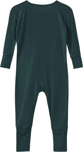 Miniatura 46 de Pijama de viscosa de bambú sin pies para niños y niñas, pijamas con cremallera para dormir y jugar, mameluco - 0-24 meses