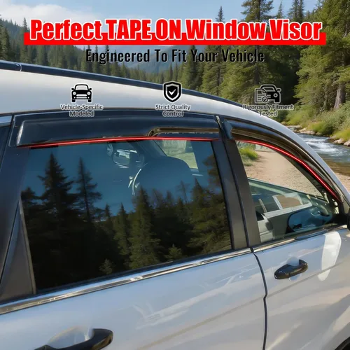 Miniatura 2 de IKON MOTORSPORTS - Visera de ventana compatible con Honda CRV CR-V 2007-2011, humo acrílico teñido y semitransparente, protector de sombra