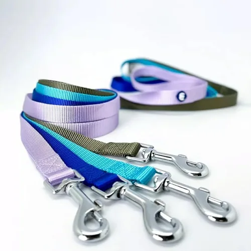 Miniatura 7 de Blueberry Pet Essentials - Correa de perro azul cambray para perros medianos - 5' * 3/4" Correa de nailon resistente Correa ligera