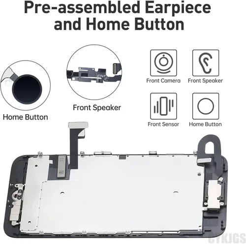 Miniatura 3 de Para iPhone 7 Reemplazo de pantalla con botón de inicio 4.7 "Negro, pantalla LCD táctil 3D digitalizador montaje completo con herramientas