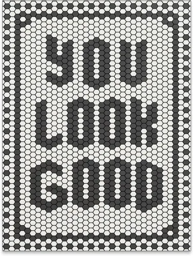 OMANI Arte de pared con citas en blanco y negro, minimalista de moda, con texto en inglés "You Look Good", impresiones en lienzo con azulejos Citas