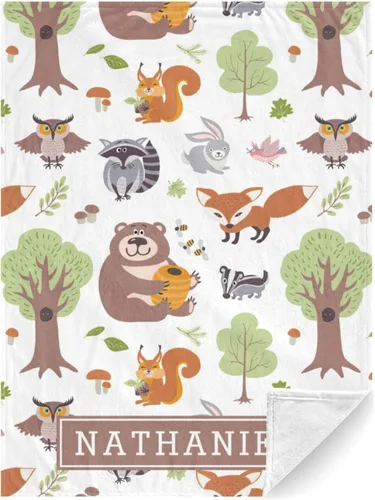 Miniatura 10 de Manta de bebé personalizable con nombre de la selva, manta de bebé personalizada para niños, manta de aventura que espera, manta de forro polar