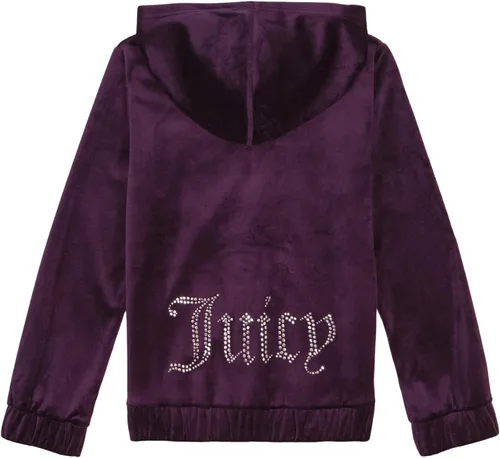 Miniatura 2 de Juicy Couture Girls' Long Sleeve Plush Velour Full Zip Hoodie Sweatshirt with Front Pockets
