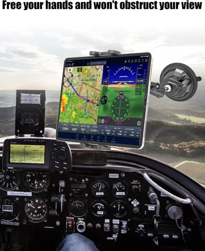 Miniatura 4 de Charchendo Pilot Tablet Mount [Upgraded Multi-Angle Adjustable Metal Arm], Aviation Cockpit Tablet Holder with Super Suction Cup, Fits iPad Pro