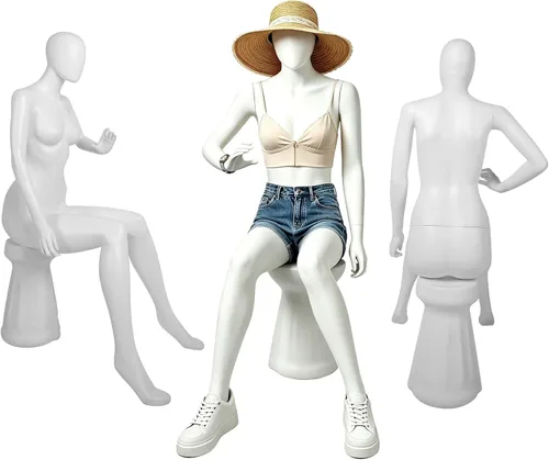 Miniatura 17 de Maniquí de cuerpo completo masculino – Soporte de maniquí con base de metal Pantalla de forma de vestido desmontable, modelo de vestido ajustable